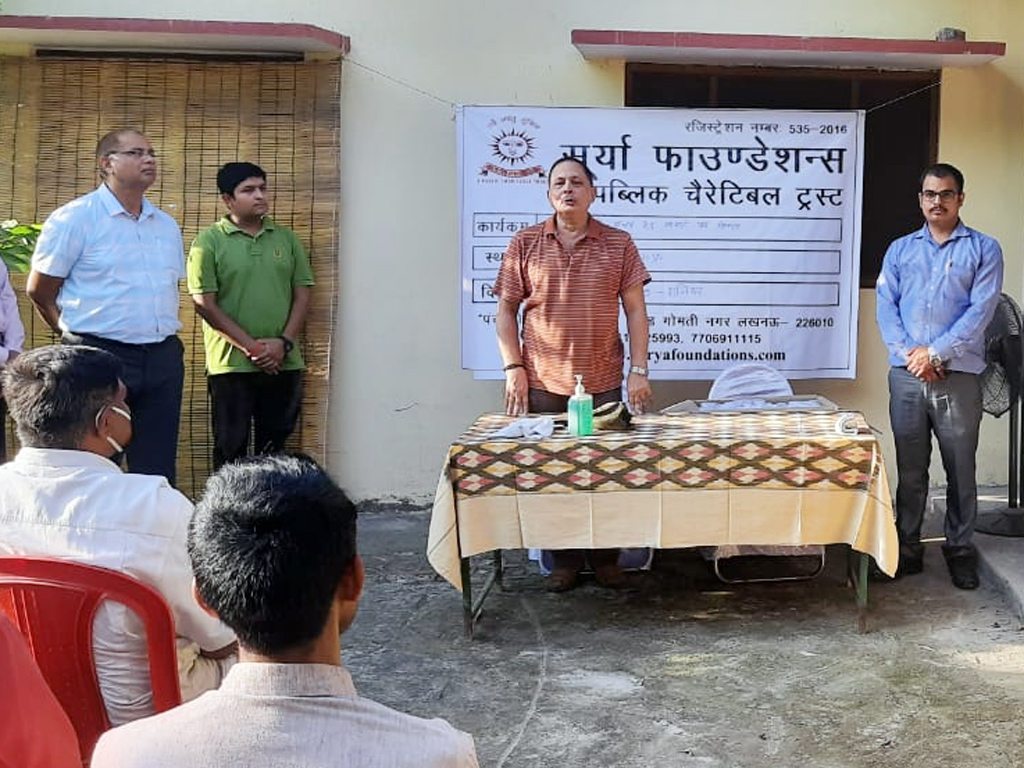 Mask and Sanitizer Distribution in Basti